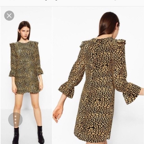zara trf leopard dress